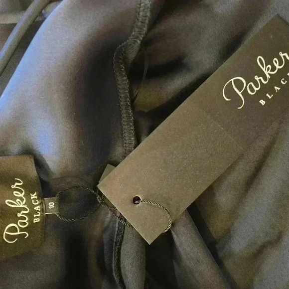 NWT Parker Ivy Sleeveless Cowl Neck Runched Cocktail Party Dress Blue Size 10 - Picture 11 of 11